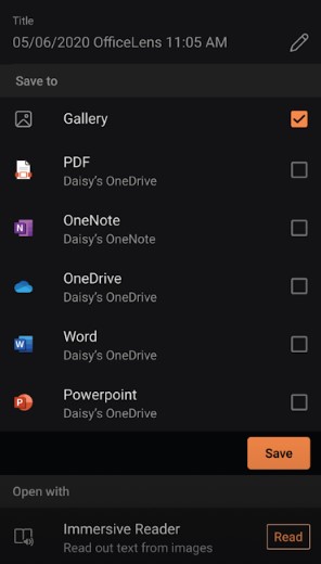 screenshot of Microsoft Lens